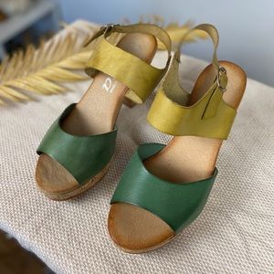 Biza Leather Cork Heels